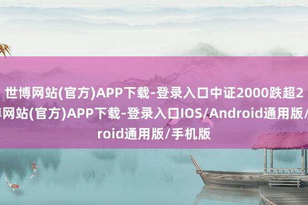 世博网站(官方)APP下载-登录入口中证2000跌超2%-世博网站(官方)APP下载-登录入口IOS/Android通用版/手机版