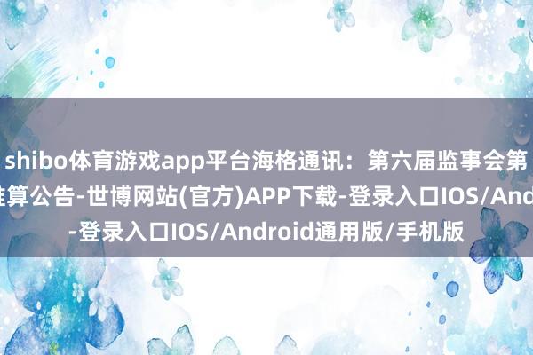 shibo体育游戏app平台海格通讯：第六届监事会第十八次会议有盘算推算公告-世博网站(官方)APP下载-登录入口IOS/Android通用版/手机版
